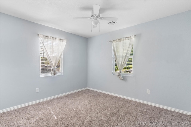 6711 E 10th St, Tulsa, OK 74112 - carpeted empty room featuring ceiling fan and baseboards