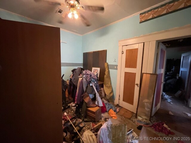 1225 S Quaker Ave, Tulsa, OK 74120 - miscellaneous room with ceiling fan