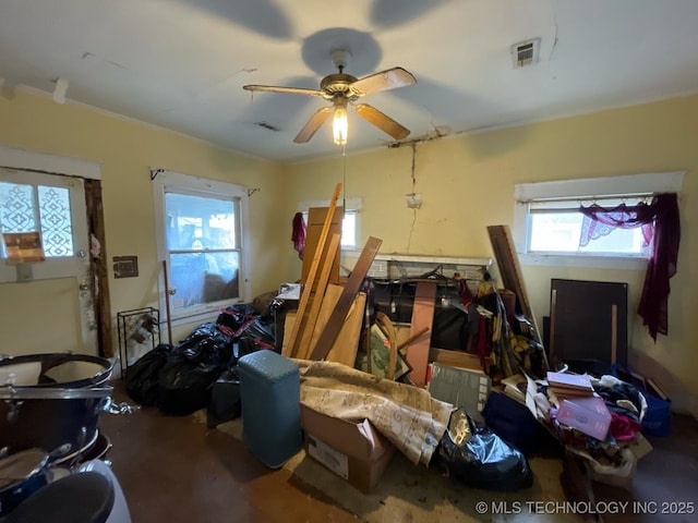 1225 S Quaker Ave, Tulsa, OK 74120 - miscellaneous room with ceiling fan