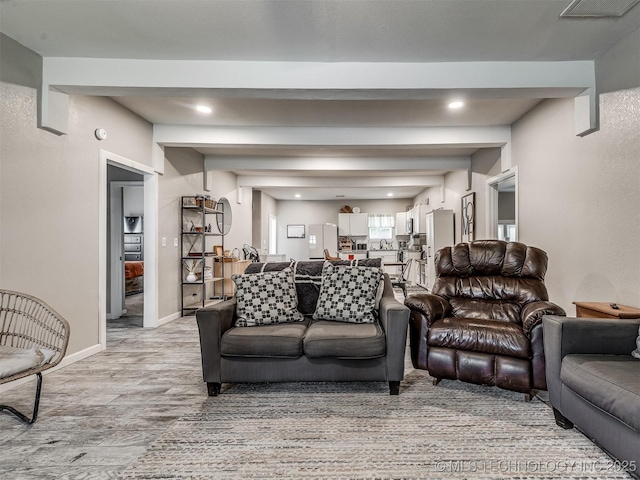 310 W Lee Ave, Sapulpa, OK 74066 - living area with light wood-style floors and recessed lighting