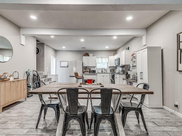 310 W Lee Ave, Sapulpa, OK 74066 - dining room featuring recessed lighting and light wood finished floors