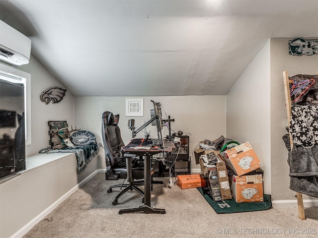 310 W Lee Ave, Sapulpa, OK 74066 - office space featuring carpet floors, lofted ceiling, and an AC wall unit