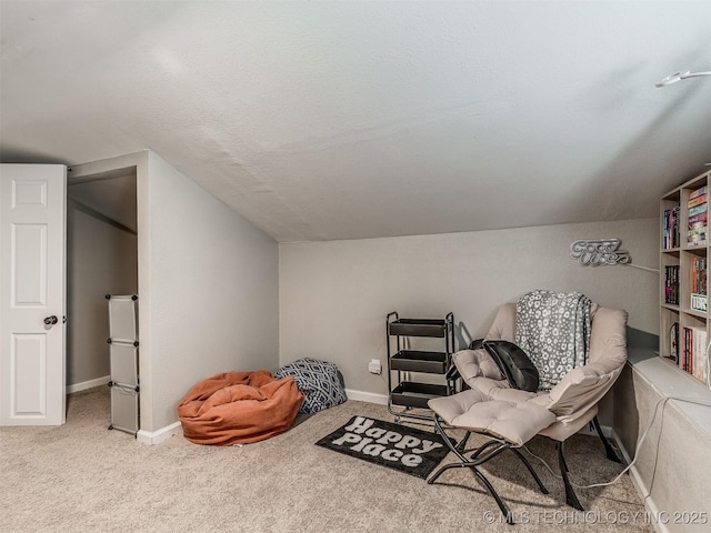 310 W Lee Ave, Sapulpa, OK 74066 - sitting room featuring carpet and vaulted ceiling