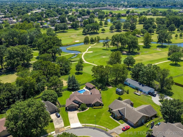 6429 Clear Creek Loop, Bartlesville, OK 74006 - aerial perspective of suburban area featuring a nearby body of water and a golf course
