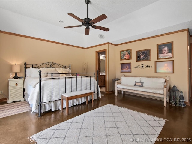 6429 Clear Creek Loop, Bartlesville, OK 74006 - bedroom featuring wood finished floors, lofted ceiling, and ceiling fan