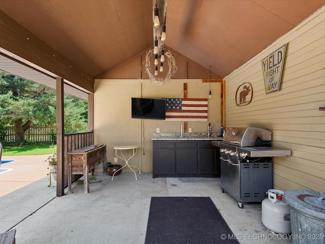 6429 Clear Creek Loop, Bartlesville, OK 74006 - view of patio / terrace with a grill and a sink