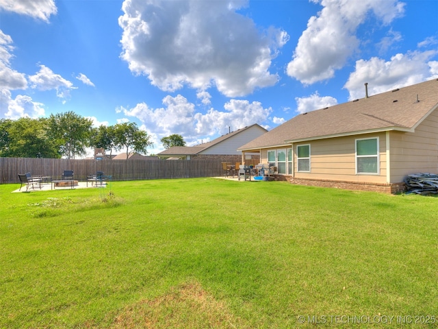 3409 E Quebec St, Broken Arrow, OK 74014 - fenced backyard featuring a fire pit and a patio