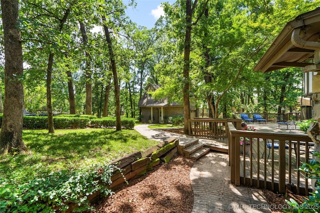 6530 E 106th St, Tulsa, OK 74133 - view of yard with a deck