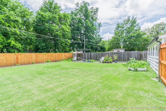 2648 E 2nd St, Tulsa, OK 74104 - fenced backyard featuring a vegetable garden