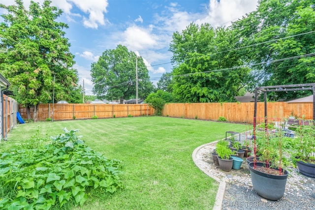 2648 E 2nd St, Tulsa, OK 74104 - fenced backyard with a vegetable garden