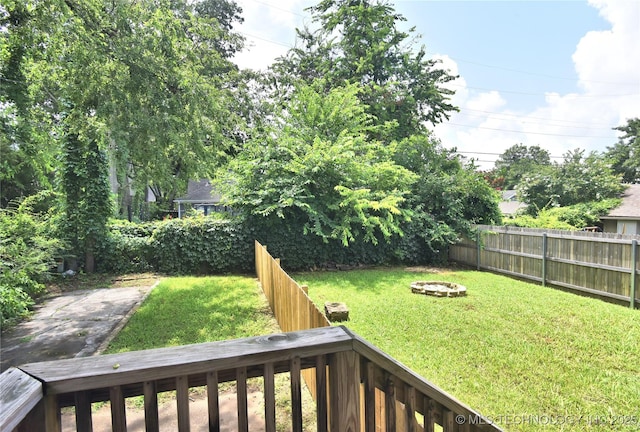 2020 E 14th St, Tulsa, OK 74104 - fenced backyard with an outdoor fire pit
