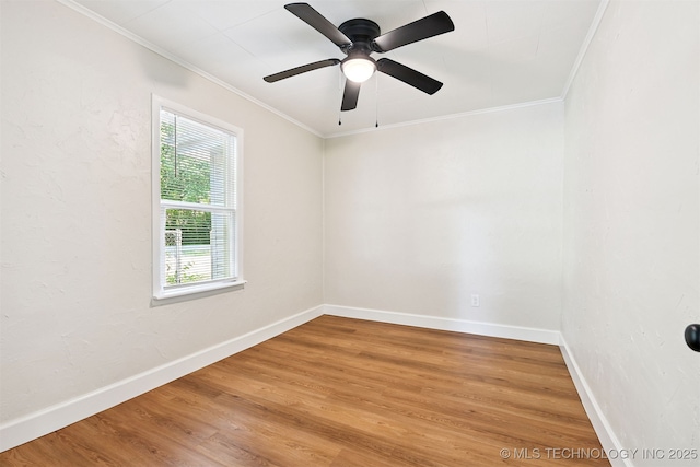 202 W Burnham Ave, Sapulpa, OK 74066 - spare room with crown molding, wood finished floors, and a ceiling fan