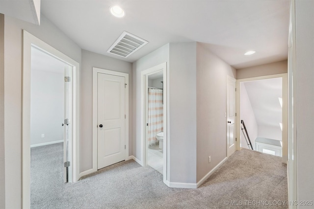 6107 E 127th St N, Collinsville, OK 74021 - hallway featuring an upstairs landing, carpet flooring, and recessed lighting