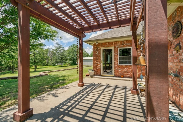 1701 N Skinner Ave, Drumright, OK 74030 - view of patio featuring a pergola