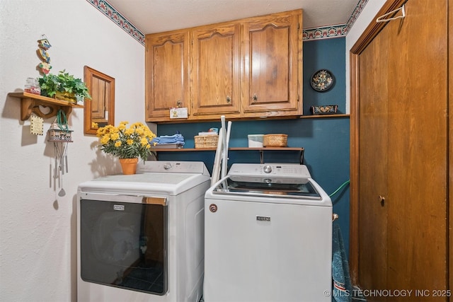 1605 N Skinner Ave, Drumright, OK 74030 - washroom with washer and dryer and cabinet space