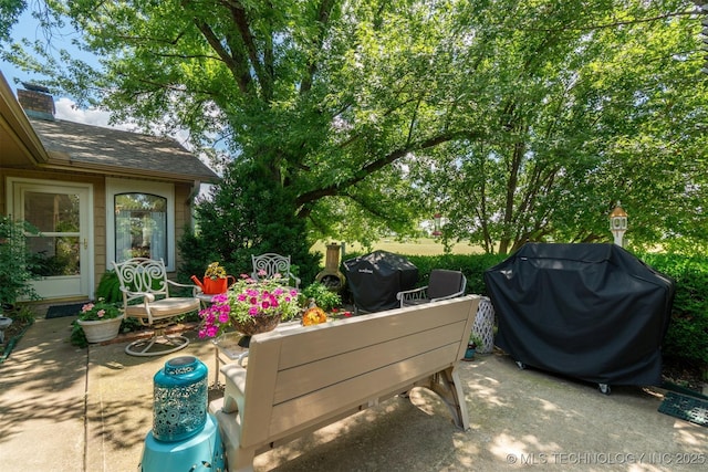 1605 N Skinner Ave, Drumright, OK 74030 - view of patio / terrace with a grill