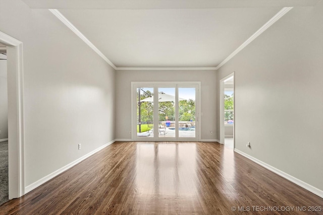 4207 S 69th W Ave, Tulsa, OK 74107 - spare room with wood finished floors and ornamental molding