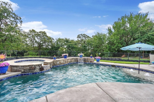 4207 S 69th W Ave, Tulsa, OK 74107 - view of swimming pool featuring a pool with connected hot tub