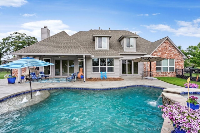 4207 S 69th W Ave, Tulsa, OK 74107 - view of pool with a ceiling fan and a patio area