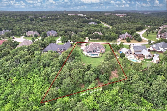 4207 S 69th W Ave, Tulsa, OK 74107 - aerial view of residential area with property parcel outlined