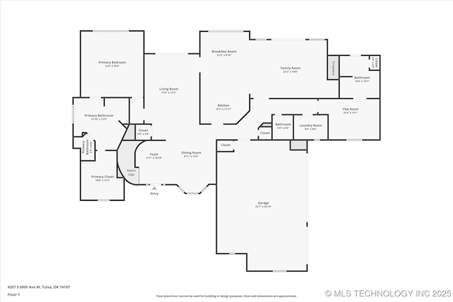 4207 S 69th W Ave, Tulsa, OK 74107 - view of floor plan / room layout