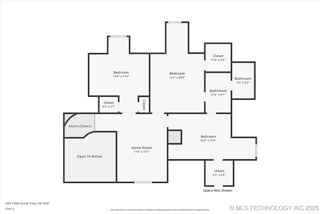 4207 S 69th W Ave, Tulsa, OK 74107 - view of property floor plan