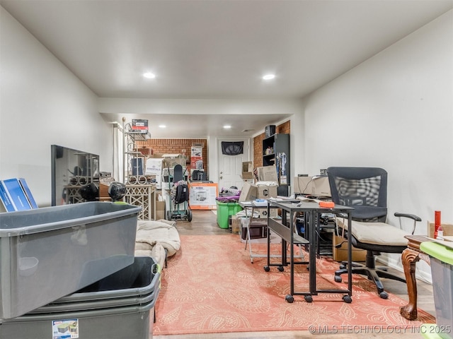 6330 Norman Ave, Oklahoma City, OK 73122 - home office with wood finished floors and recessed lighting