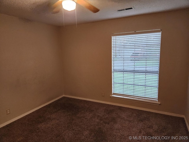1669 S Pine Ave W, Broken Arrow, OK 74012 - unfurnished room with ceiling fan, carpet flooring, and a textured ceiling