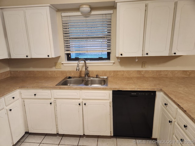 1669 S Pine Ave W, Broken Arrow, OK 74012 - kitchen featuring dishwasher, light tile patterned floors, white cabinets, and light countertops