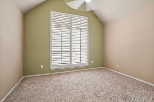7816 E Galveston St, Broken Arrow, OK 74014 - additional living space with vaulted ceiling, carpet, and a ceiling fan