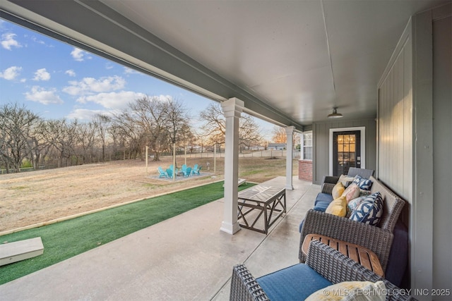 4704 W 88th St, Tulsa, OK 74132 - view of patio with an outdoor hangout area
