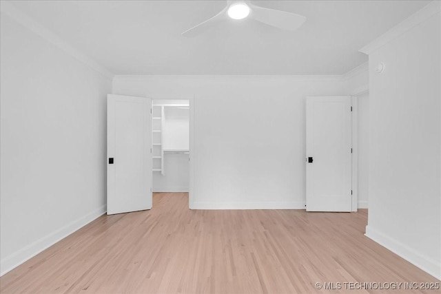4155 S Birmingham Pl, Tulsa, OK 74105 - empty room with wood finished floors, crown molding, and ceiling fan