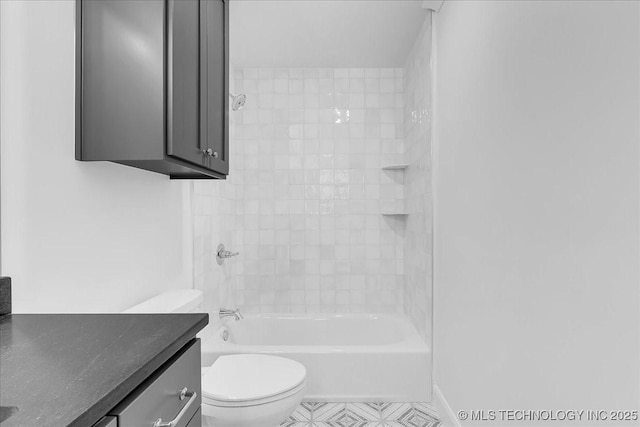 4155 S Birmingham Pl, Tulsa, OK 74105 - bathroom with vanity, tile patterned flooring, and bathing tub / shower combination