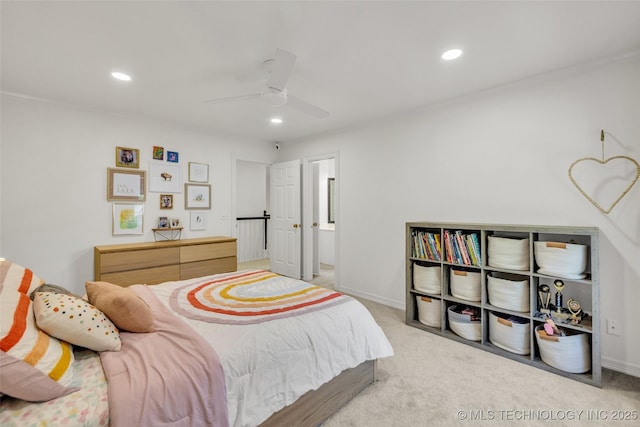 5414 E 109th Pl, Tulsa, OK 74137 - carpeted bedroom with recessed lighting and ceiling fan