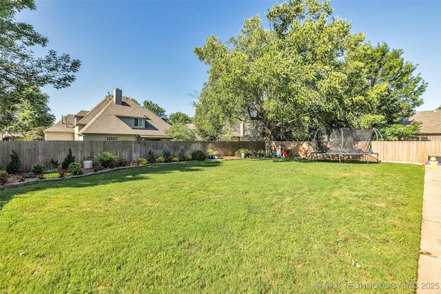 5414 E 109th Pl, Tulsa, OK 74137 - fenced backyard with a trampoline