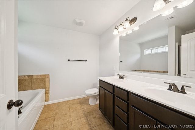 9246 N 143rd E Ave, Owasso, OK 74055 - full bathroom with double vanity, a bath, and tile patterned flooring