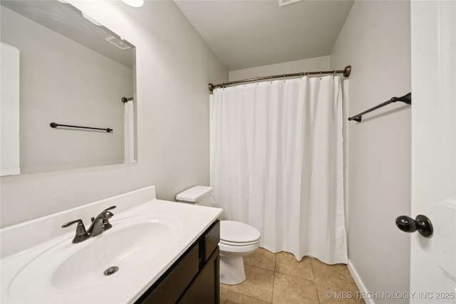 9246 N 143rd E Ave, Owasso, OK 74055 - bathroom with vanity, tile patterned floors, and a shower with shower curtain