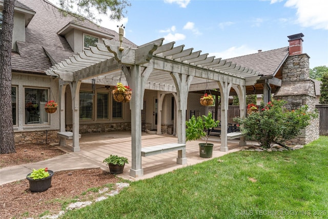 4620 E 108th Pl S, Tulsa, OK 74137 - view of patio featuring a pergola