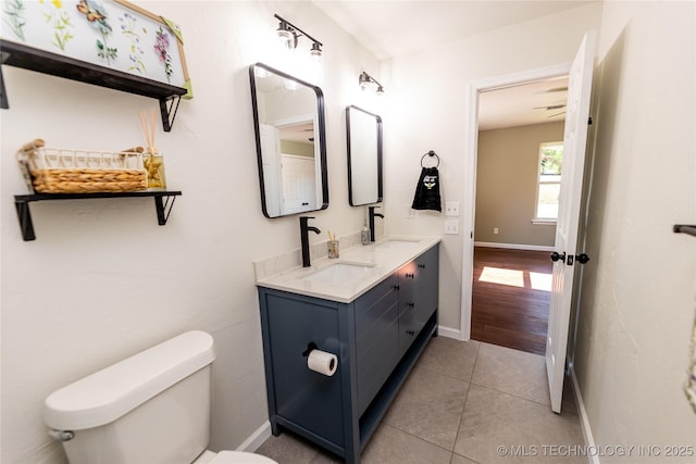 410 Denver St, Pawnee, OK 74058 - bathroom featuring double vanity and tile patterned flooring