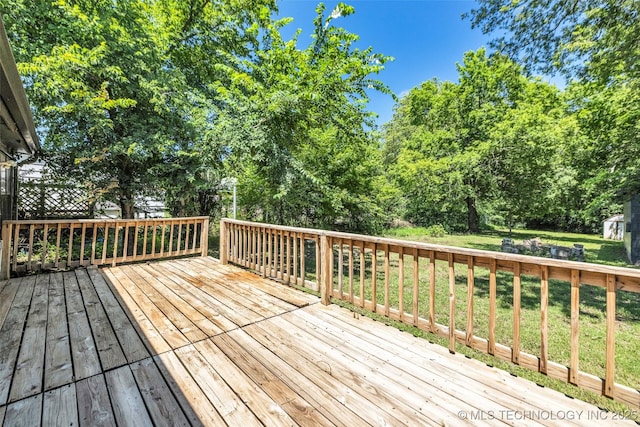 511 S Maple St, Sapulpa, OK 74066 - wooden deck featuring a yard