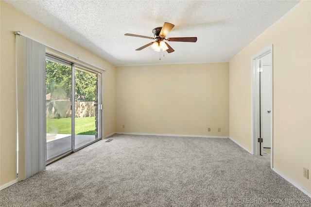 14127 E 24th Pl, Tulsa, OK 74134 - empty room with carpet floors, a ceiling fan, and a textured ceiling