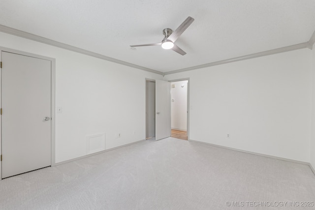 2244 W 45th St, Tulsa, OK 74107 - unfurnished bedroom featuring carpet floors, crown molding, and ceiling fan
