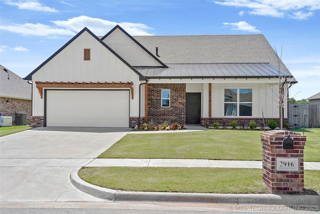 2916 S 8th St, Broken Arrow, OK 74012 - modern farmhouse style home with board and batten siding, brick siding, and an attached garage