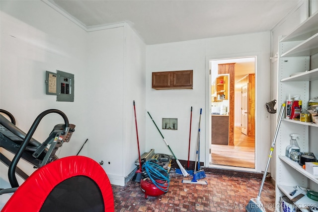 2321 S Main St, Sapulpa, OK 74066 - exercise room with electric panel