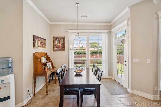 12432 S 101st E Ave, Bixby, OK 74008 - dining room with ornamental molding and light tile patterned flooring