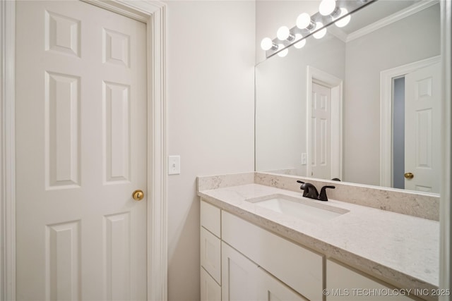 3437 E 96th Pl, Tulsa, OK 74137 - bathroom featuring vanity and crown molding