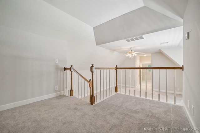 3437 E 96th Pl, Tulsa, OK 74137 - carpeted empty room with vaulted ceiling and ceiling fan