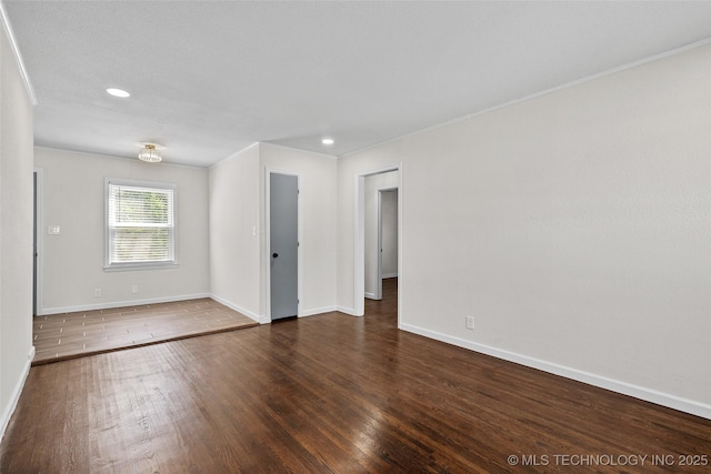 227 S Toledo Ave, Tulsa, OK 74112 - empty room featuring wood finished floors, crown molding, and recessed lighting