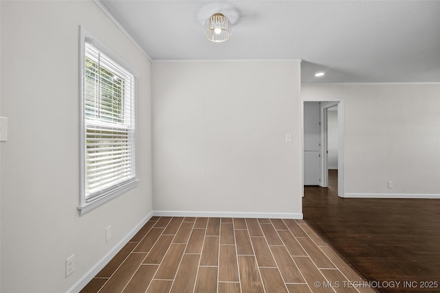 227 S Toledo Ave, Tulsa, OK 74112 - spare room featuring crown molding, dark wood-type flooring, and recessed lighting