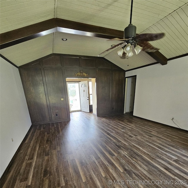 1533 Terrill Cir, Sapulpa, OK 74066 - unfurnished living room featuring ceiling fan and dark wood-style flooring